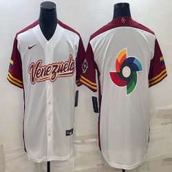 Majestic Venezuela Baseball blank White 2023 World Baseball Classic Replica Player Jersey 01