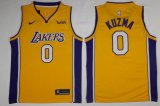 Nike Los Angeles Lakers #0 Kyle Kuzma Yellow nba basketball Jerseys(1)