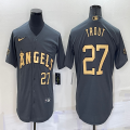 2022 MLB All-Star Nike Los Angeles Angels #27 Mike Trout gray majestic baseball jerseys-BD 01