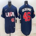 2023 World Cup #46 Paul Goldschmidt blue USA majestic baseball jerseys 03