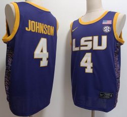 LSU Tigers #4 Flau\'jae Johnson purple NCAA basketball jerseys