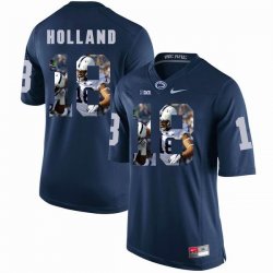 Custom Penn State #18 Jonathan Holland blue fashion college football jersey