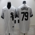 Nike Chicago White Sox #79 Jose Abreu white majestic Baseball Jersey Gradient -BD