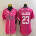 Women Nike San Francisco 49ers #23 Christian McCaffrey pink baseball jerseys Joint name-BD