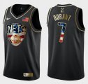 Nike Brooklyn Nets #7 Kevin Durant black gold NBA Basketball Jerseys