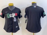 Women Los Angeles Dodgers black new majestic baseball Jerseys-BD 01