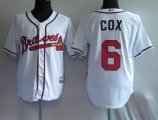 Atlanta Braves 6# Cox White MLB Jersey