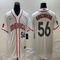 2023 World Cup Mexico #56 Randy Arozarena white green majestic baseball jerseys 01