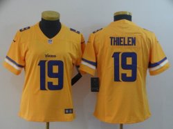 women Nike Minnesota Vikings #19 Adam Thielen yellow Color Rush Limited Jersey-Inverted version