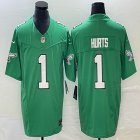 Nike Eagles #1 Jalen Hurts green throwback Color Rush Limited Jersey-BD 02