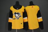 Women Adidas Pittsburgh Penguins yellow NHL Jerseys C patch