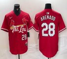 Nike St. Louis Cardinals #28 Nolan Arenado red majestic Baseball Jersey city version-BD