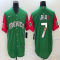 2023 World Cup Mexico #7 Julio Urias green red majestic baseball jerseys 13