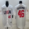 2023 World Cup #46 Paul Goldschmidt white USA majestic baseball jerseys 07