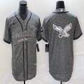 Nike Eagles blank Hemp grey baseball jerseys Joint name-BD