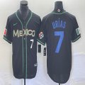 2023 World Cup Mexico #7 Julio Urias black majestic baseball jerseys 145