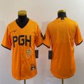 Youth Nike Pittsburgh Pirates blank gold majestic baseball jerseys city version 03