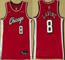 Nike Chicago Bulls #8 Zach Lavine red nba basketball jersey-XD