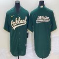 Nike Oakland Athletics blank green majestic baseball jersey big logo