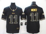 Nike Eagles #11 Carson Wentz black throwback gold Color Rush Limited Jerseys