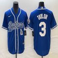 Nike Los Angeles Dodgers #3 Chris Taylor blue majestic baseball Jerseys Joint name -BD 02