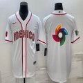 2023 World Cup Mexico blank white majestic baseball jerseys 04