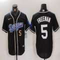 Los Angeles Dodgers #5 Freddie Freeman black fashion majestic baseball jerseys 02