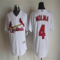 St.Louis Cardinals 4# Yadier Molina white Majestic MLB Jerseys