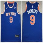 Nike New York Knicks #9 R.J. Barrett Blue NBA basketball jersey white Sponsor patch-XD