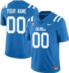 Custom Ole Miss Rebels blue College football jersey-PNS