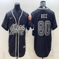 Nike 49ers #80 Jerry Rice black Color Rush Limited Jersey Reflective version 01