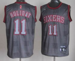 Philadelphia 76ers #11 Jrue Holiday gray grid NBA Jerseys