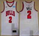 Nike Chicago Bulls #2 Ball white nba basketball jersey-XD