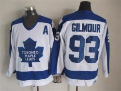 Toronto Maple Leafs 93# Doug Gilmour CCM white CCM hockey jerseys A patch