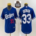 Women Nike Los Angeles Dodgers #33 Outman blue majestic baseball jerseys 01