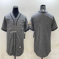 New Orleans Saints blank Hemp grey baseball jerseys Joint name-BD