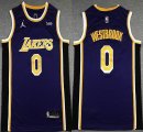 Jordan logo NBA Los Angeles Lakers #0 Russell Westbrook blue nba basketball Jerseys-XD