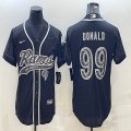 Nike Rams #99 Aaron Donald black baseball jerseys Joint name Reflective