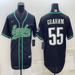 nike Philadelphia Eagles #55 Brandon Graham black baseball jerseys Joint name-BD