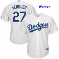 Los Angeles Dodgers #27 Alex Verdugo white women majestic baseball jersey