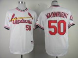 St.Louis Cardinals #50 Adam Wainwright throwback White MLB Jerseys