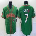 2023 World Cup Mexico #7 Julio Urias green red majestic baseball jerseys 157