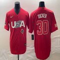 2023 World Cup #30 Kyle Tucker red USA majestic baseball jerseys 09