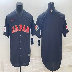 2023 World Cup Japan blank black majestic baseball jerseys 02