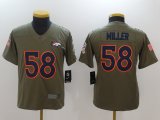 Youth Nike Denver Broncos #58 Von Miller green USA flag Color Rush Limited Jersey