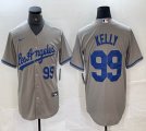 Los Angeles Dodgers #99 Kelly Nike gray majestic baseball Jersey-BD 02