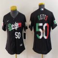 Youth Nike Los Angeles Dodgers #50 Mookie Betts black fashion majestic baseball jersey 01