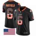 Browns #6 Baker Mayfield black fashion USA flag Nike Color Rush Limited Jerseys