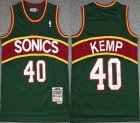 Seattle SuperSonics #40 Shawn Kemp green throwback nba Jersey-XD