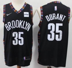 Brooklyn Nets #35 Kevin Durant black nike NBA basketball Jersey City Edition